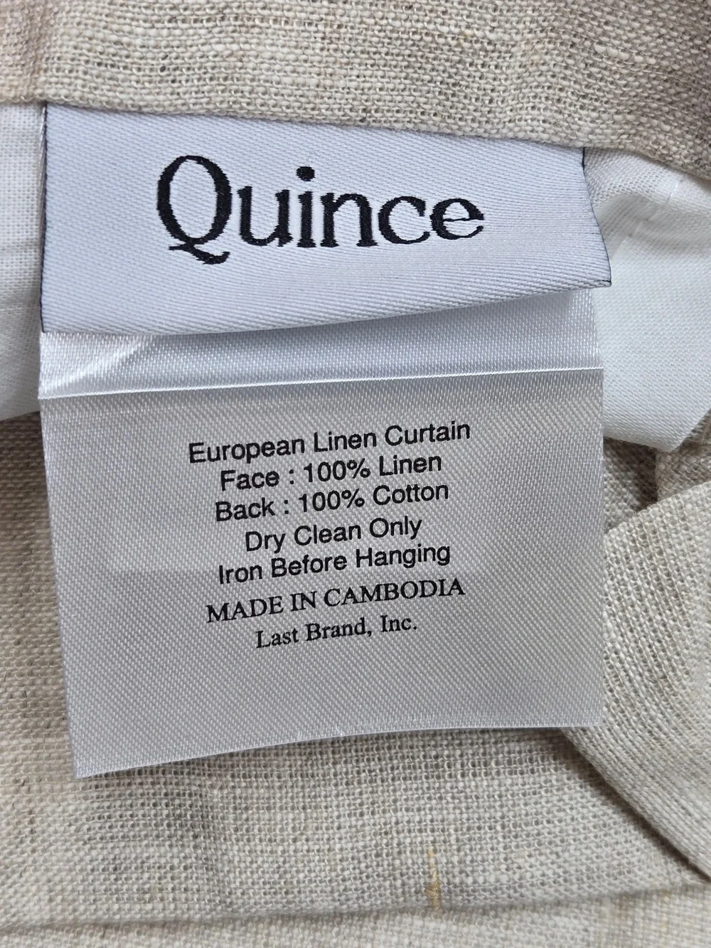 NWT QUINCE Set Of 2 48x108 European Linen Curtains Flax 0048
